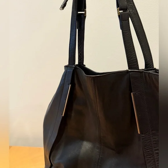 Black Leather Tote - Picture 2 of 11
